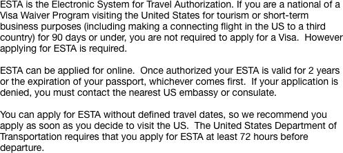 ESTA is the Electronic System
